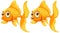 Goldfish swimming side by side