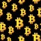 Golds symbol Bitcoin seamless Pattern. Cryptocurrency electronic