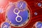 Golem crash, bubble. Golem GNT cryptocurrency coins in a bubbles on the binary code background