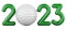 Golf 2023 with golf ball, concept. 3D rendering