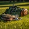 Golf Bag and Clubs on Putting Green