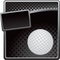 Golf ball on black halftone banner template