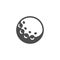 Golf ball,black and white,icon, symbol, object sport illustration