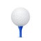 Golf ball on a blue tee. Vector illustration.