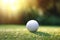 Golf Ball Close-Up with Green Bokeh Background - Ideal for Sports, Recreation, and Golfing Concepts