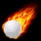 Golf ball on fire