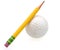 Golf ball game with pencil