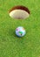 Golf ball in the hole, golf in the world