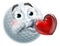 Golf Ball Kissing Heart Emoticon Emoji Icon Face