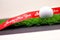 Golf ball Merry X`mas and happy new year sign on green grass
