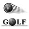 Golf ball motion line text symbol