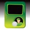 Golf ball player on green halftone advertisement