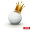 Golf ball with royal queen crown