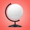 Golf Ball in the Shape of Earth Globe. 3d Rendering