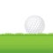 Golf Ball Sitting on a Grass Background Illustration