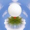 Golf ball on small planet