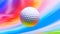 Golf Ball Soaring Through Vibrant Background