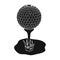 Golf ball on the stand.Golf club single icon in black style vector symbol stock illustration web.