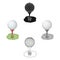 Golf ball on the stand.Golf club single icon in cartoon style vector symbol stock illustration web.