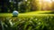 A Golf Ball Standing on The Green Field