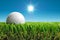 Golf ball in the sun
