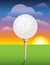 Golf Ball on Tee Background