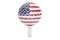 Golf ball on a tee with flag of USA, 3D rendering