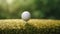 Golf ball on tee ready to play. Let\\\'s golf. Generative Ai