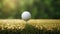 Golf ball on tee ready to play. Let\\\'s golf. Generative Ai
