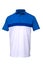Golf blue and white tee shirt on white background