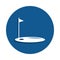 golf bowl icon in badge style. One of sport collection icon can be used for UI, UX