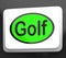 Golf Button Means Golfer Club Or Golfing