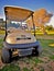 Golf Caddy on a court in golden evening light