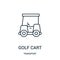 golf cart icon vector from transport collection. Thin line golf cart outline icon vector illustration