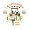 Golf cart vector emblem for sport championship