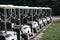 Golf Carts in a Row at a Country Club