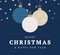 Golf christmas greeting card. Merry Christmas and Happy New Year flat cartoon Sports banner. golf ball as a xmas ball on