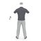 Golf Clothes on white. Rear view. 3D illustration