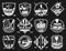 Golf club icons and symbols, golfing equipment