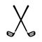 Golf clubs equipment icon