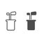 Golf clubs line and glyph icon. Golf equipment vector illustration isolated on white. Golfing outline style design
