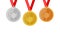 Golf complete shinny medals set gold siver and bronze in flat style