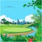 Golf course in the  city