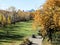 Golf course with fall colors, Edmonton, Alberta, Canada