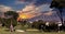 Golf course  in Marbella, Spain, at sunset