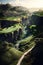 Golf course superimposed on balinese rice terraces