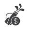 Golf equipment shop glyph icon