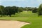 Golf fairway and sand bunker