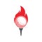 Golf Fire Logo Template Design Vector.