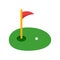 Golf flag flat clipart vector illustration